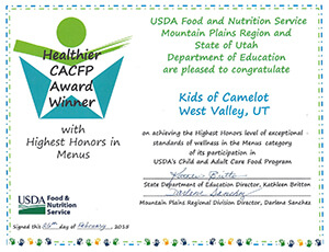 Food program award.